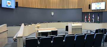 View of Council chambers from viewers perspective