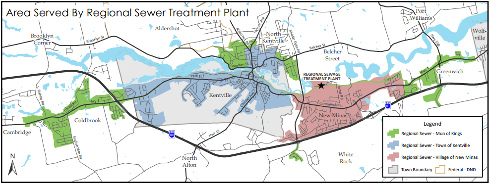 Area services by regional sewer treatment plant