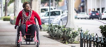 Lady in wheelchair